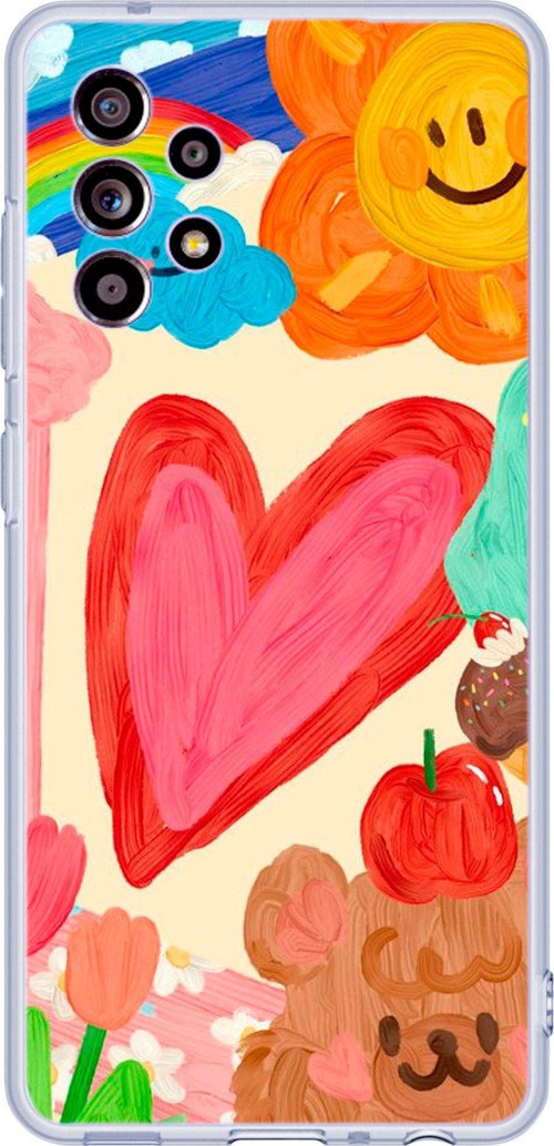Galaxy A23 Uyumlu Funny Desenli Şeffaf Silikonlu Telefon Kılıfı