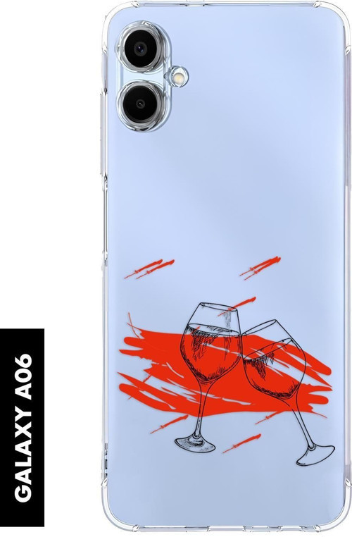 Samsung A06 Uyumlu Spilled Wine Desenli Premium Silikonlu Şeffaf Telefon Kılıfı