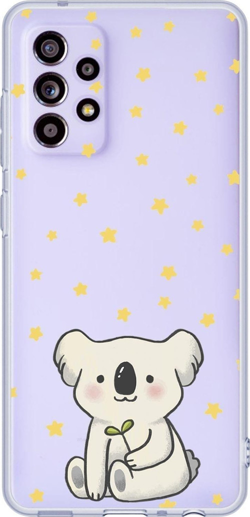 Galaxy A72 Uyumlu Koala Desenli Premium Şeffaf Silikonlu Telefon Kılıfı