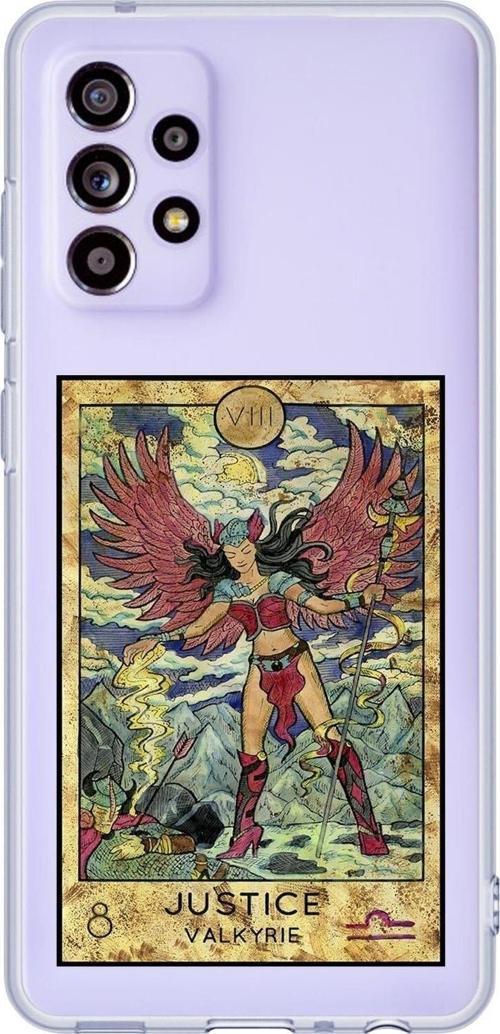Galaxy A52 Uyumlu Justice Valkyrie Desenli Premium Şeffaf Silikonlu Telefon Kılıfı