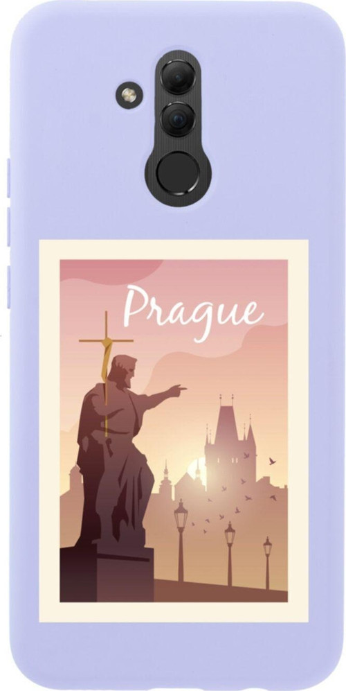 Huawei Mate 20 Lite Prague Premium Silikonlu Lansman Lila Telefon Kılıfı
