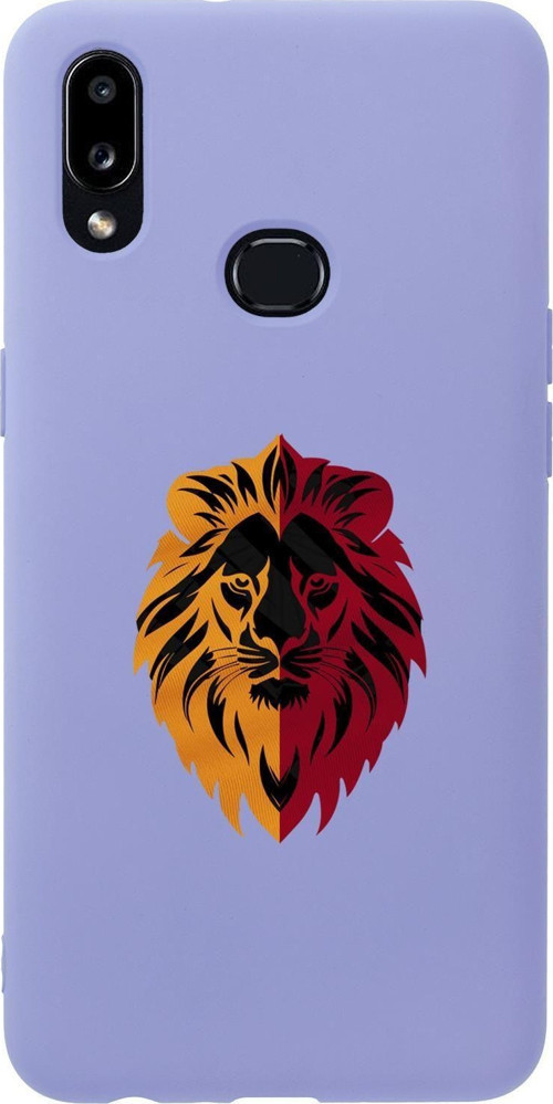 Samsung A10S Uyumlu Sarı Kırmızı Aslan Desenli Premium Silikonlu Telefon Kılıfı