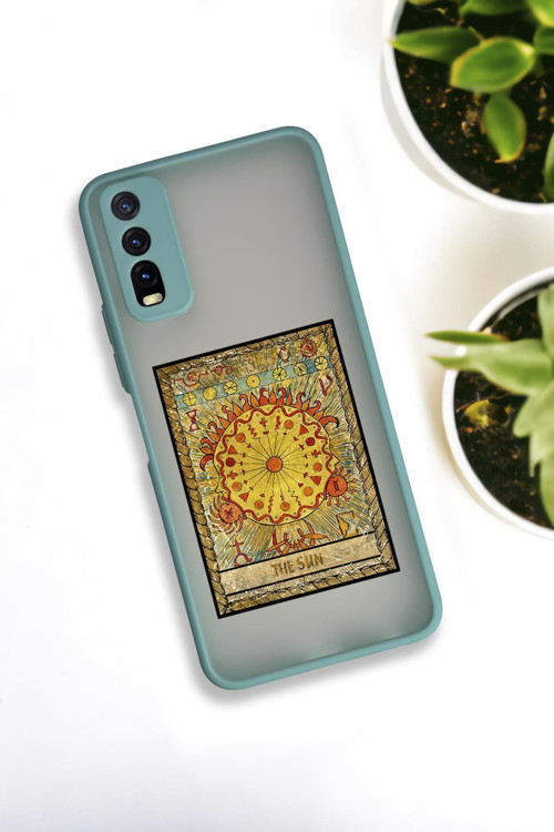Vivo Y20 Uyumlu The Sun Deer Desenli Buzlu Şeffaf Lüx Telefon Kılıfı