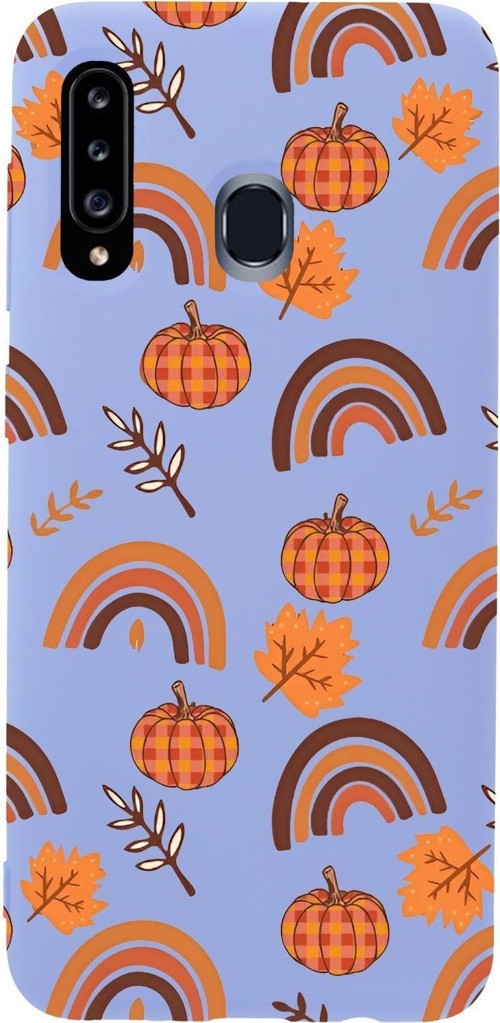 Samsung A20S Uyumlu Sonbahar Desenli Premium Silikonlu Telefon Kılıfı