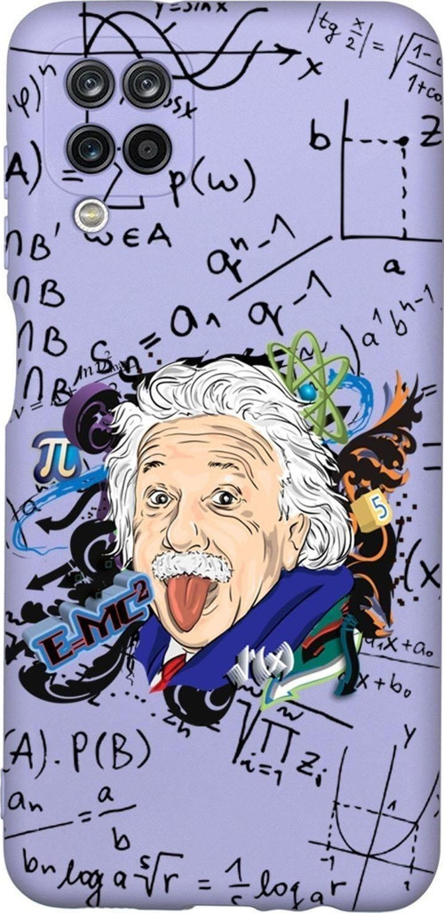 Samsung A12 Einstein In Formula Desenli Premium Silikonlu Telefon Kılıfı