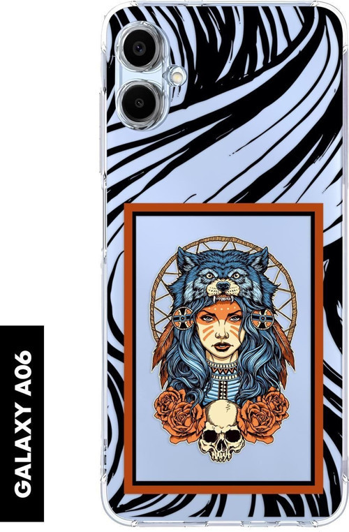 Samsung A06 Uyumlu Warrior Woman Desenli Premium Silikonlu Şeffaf Telefon Kılıfı