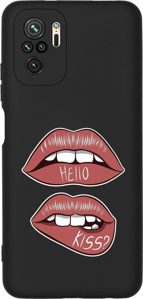 Redmi Note 10S Hello Kiss Desenli Premium Silikonlu Telefon Kılıfı