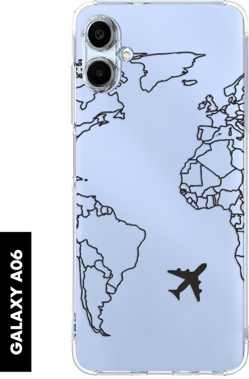 Samsung A06 Uyumlu World Map Lines Desenli Premium Silikonlu Şeffaf Telefon Kılıfı