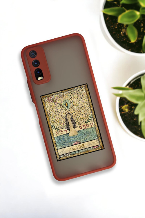 Vivo Y20 Uyumlu The Star Desenli Buzlu Şeffaf Lüx Telefon Kılıfı