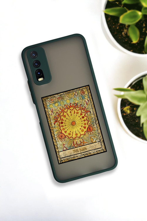 Vivo Y20 Uyumlu The Sun Deer Desenli Buzlu Şeffaf Lüx Telefon Kılıfı