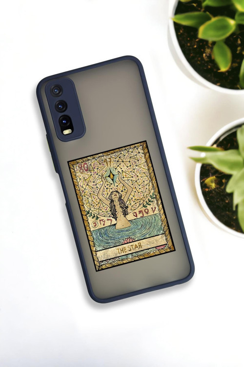 Vivo Y20 Uyumlu The Star Desenli Buzlu Şeffaf Lüx Telefon Kılıfı