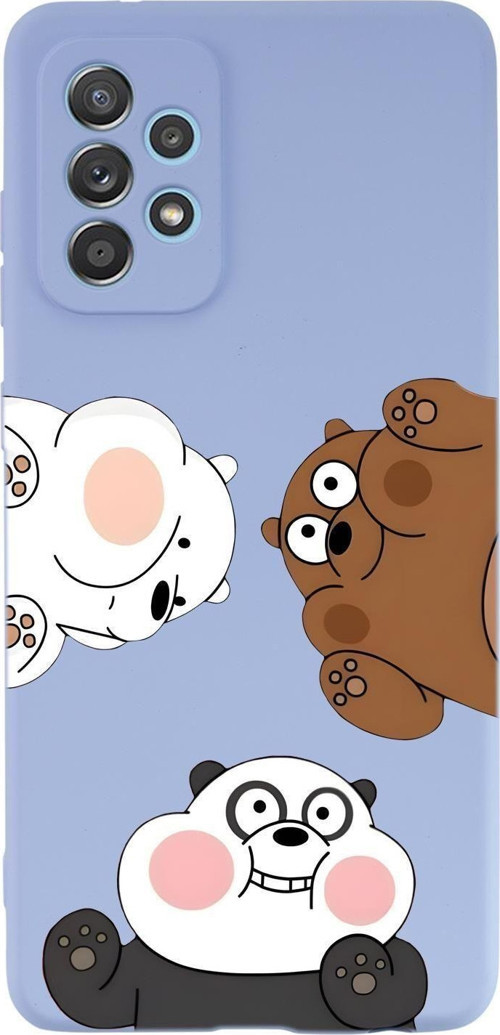 Samsung A13 Uyumlu Cute Animals Desenli Premium Silikonlu Telefon Kılıfı