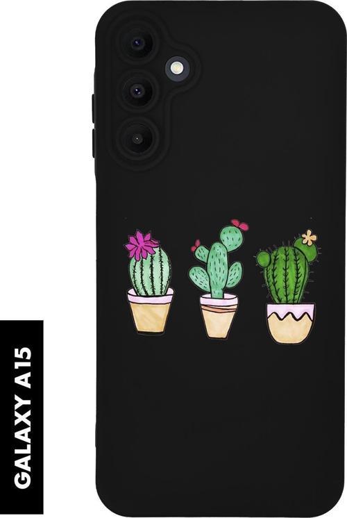 Samsung A15 Uyumlu Üçlü Kaktüs Desenli Premium Silikonlu Lansman Telefon Kılıfı