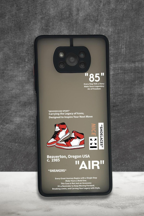 Poco X3 / Poco X3 Pro Uyumlu Sneaker Step Desenli Buzlu Şeffaf Telefon Kılıfı