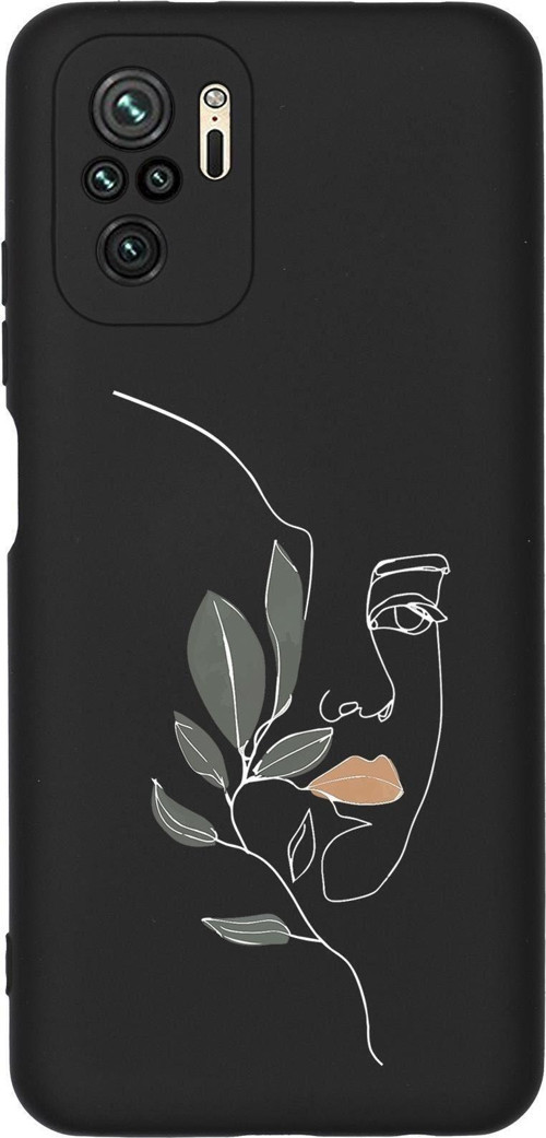 Redmi Note 10S Line Art Women Desenli Premium Silikonlu Telefon Kılıfı