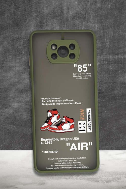 Poco X3 / Poco X3 Pro Uyumlu Sneaker Step Desenli Buzlu Şeffaf Telefon Kılıfı