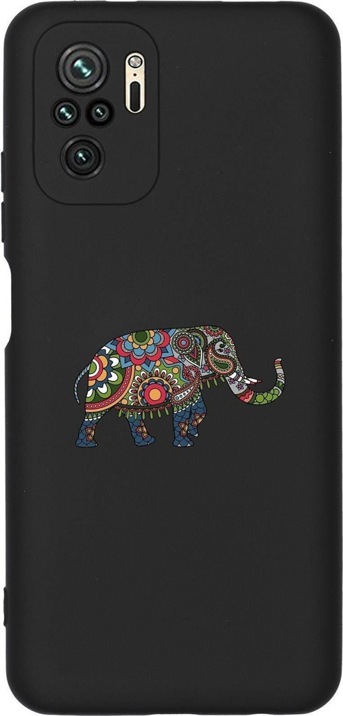 Redmi Note 10S Mandala Fil Desenli Premium Silikonlu Telefon Kılıfı