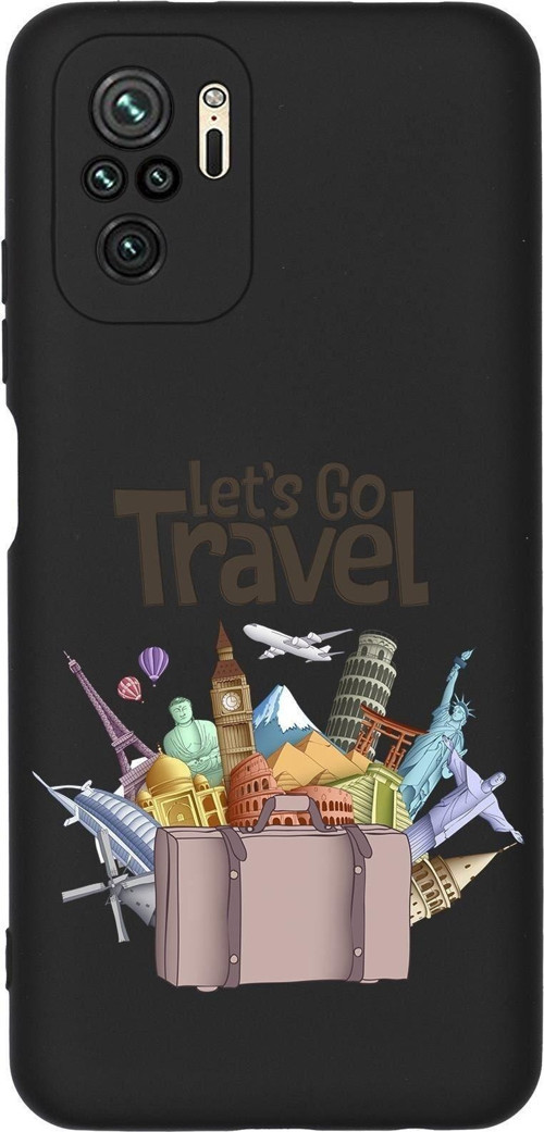 Redmi Note 10S Uyumlu Lets Go Travel Desenli Premium Silikonlu Telefon Kılıfı