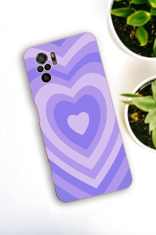 Redmi Note 10S Uyumlu Mor Kalpler Desenli Premium Silikonlu Lansman Telefon Kılıfı