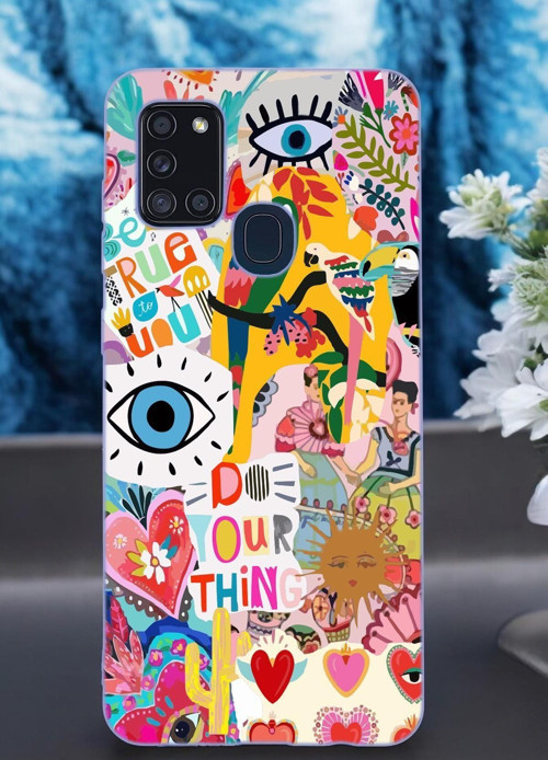 Samsung A21S Uyumlu Fun Desenli Premium Silikonlu Lansman Telefon Kılıfı