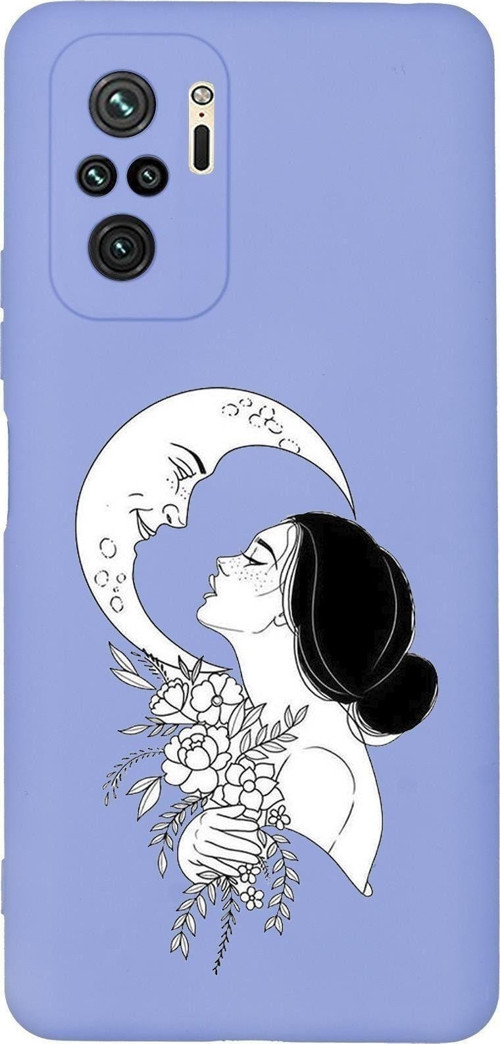 Redmi Note 10S Moon And Women Desenli Premium Silikonlu Telefon Kılıfı