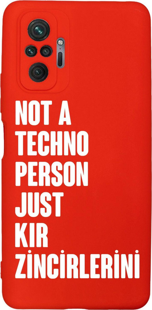 Redmi Note 10 Pro Uyumlu Not Techno Person Just Kır Zincirlerini Desenli Telefon Kılıfı