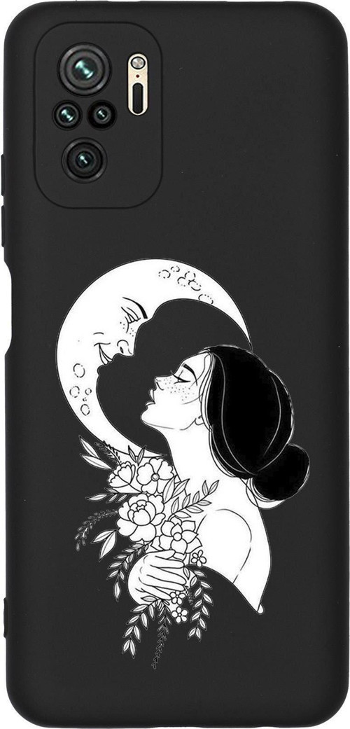 Redmi Note 10S Moon And Women Desenli Premium Silikonlu Telefon Kılıfı