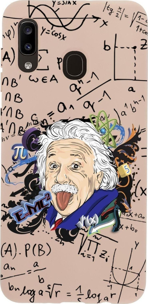 Samsung A20 Einstein In Formula Desenli Premium Silikonlu Telefon Kılıfı