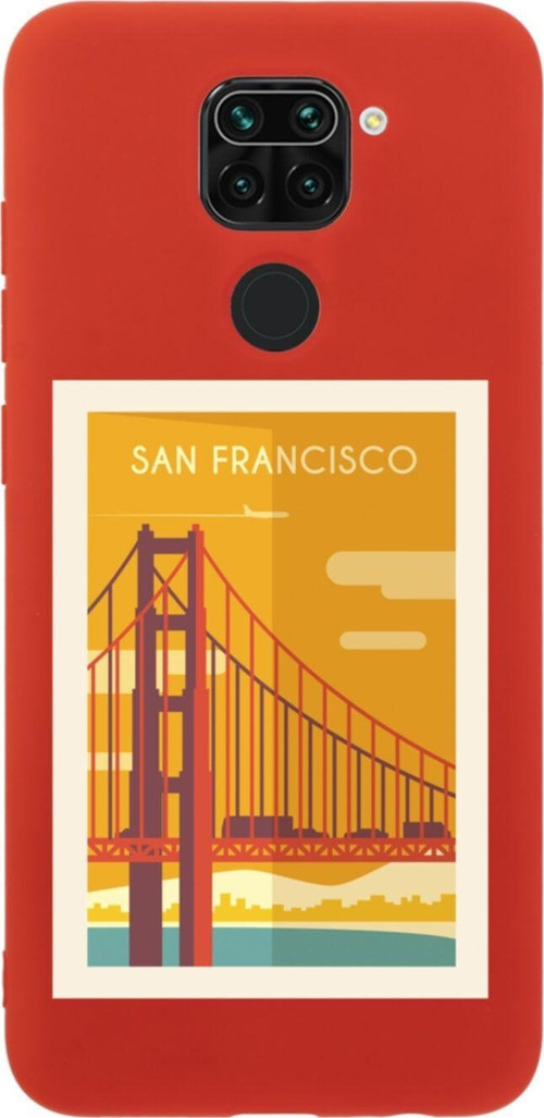 Xiaomi Redmi Note 9 San Fransisco Premium Silikonlu Lansman Kırmızı Telefon Kılıfı