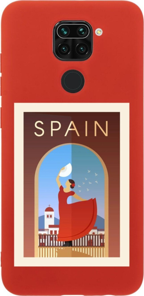Xiaomi Redmi Note 9 Spain Premium Silikonlu Lansman Kırmızı Telefon Kılıfı