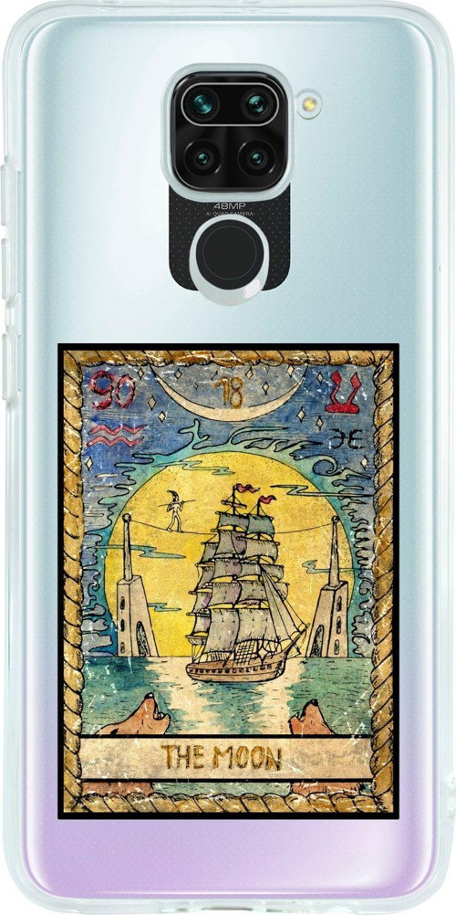 Redmi Note 9 Uyumlu The Moon Desenli Premium Şeffaf Silikon Kılıf