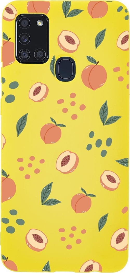 Samsung A21S Uyumlu Şeftali Pattern Premium Silikonlu Telefon Kılıfı