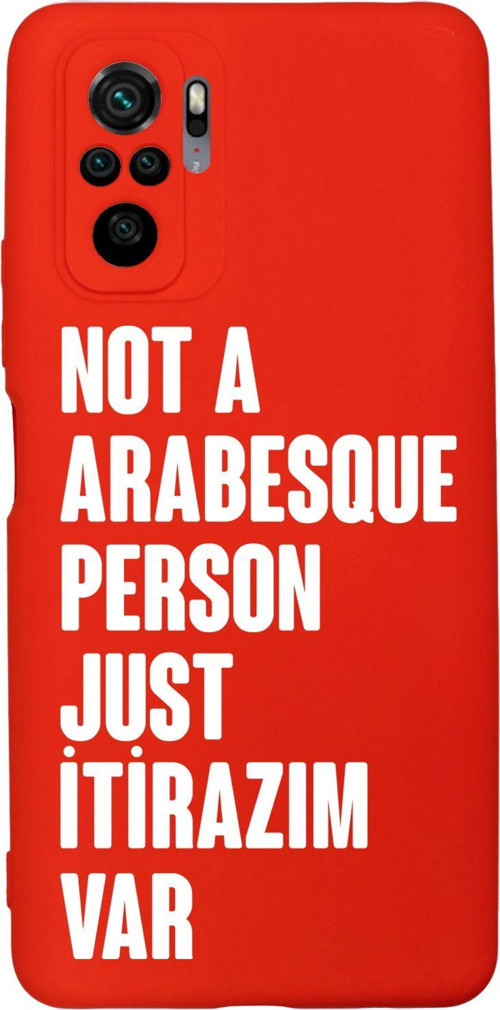 Redmi Note 10 / 10S Uyumlu Not Arabesque Person Just İtirazım Var Desenli Telefon Kılıfı