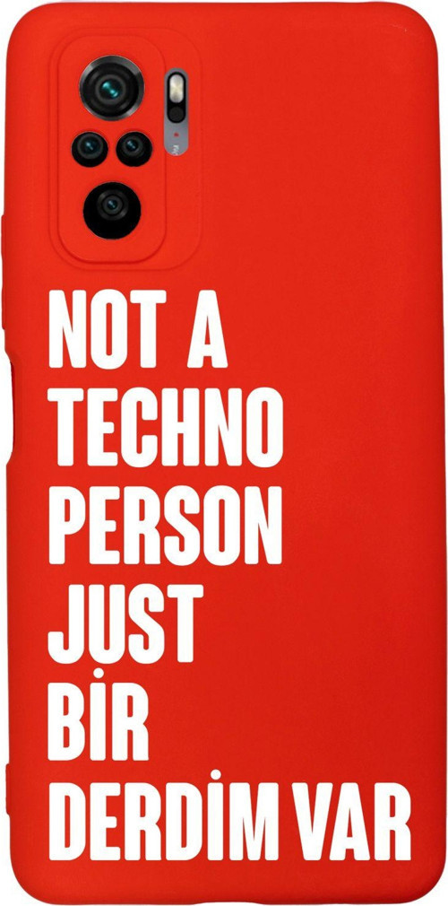 Redmi Note 10 / 10S Uyumlu Not Techno Person Just Bir Derdim Var Desenli Telefon Kılıfı