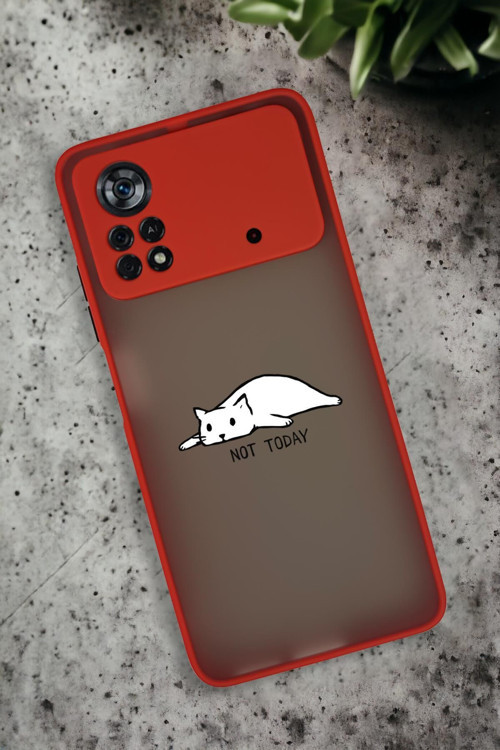 Poco X4 Pro Uyumlu Not Today Desenli Buzlu Şeffaf Lüx Telefon Kılıfı