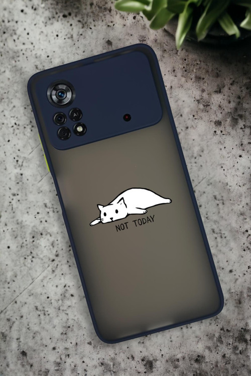Poco X4 Pro Uyumlu Not Today Desenli Buzlu Şeffaf Lüx Telefon Kılıfı