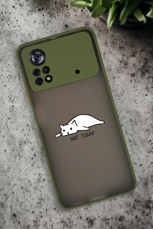 Poco X4 Pro Uyumlu Not Today Desenli Buzlu Şeffaf Lüx Telefon Kılıfı