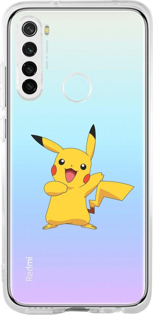 Redmi Note 8 Uyumlu Pikaçu Desenli Premium Şeffaf Silikon Kılıf