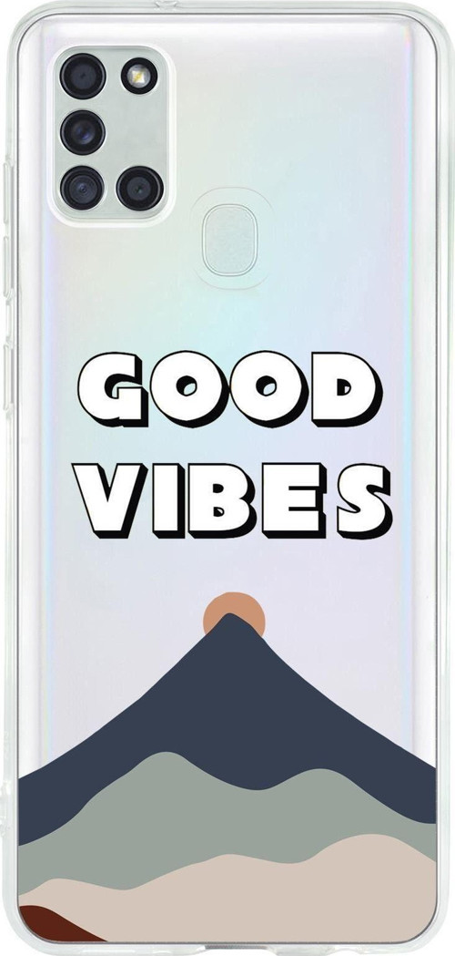 Samsung A21S Good Vibes Premium Şeffaf Silikon Kılıf