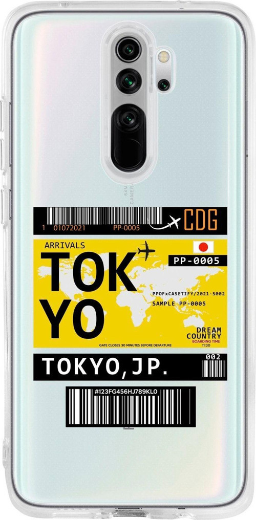Redmi Note 8 Pro Uyumlu Tokyo Bilet Tasarımlı Premium Şeffaf Silikon Kılıf