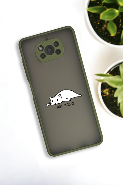 Poco X3 Uyumlu Not Today Desenli Buzlu Şeffaf Lüx Telefon Kılıfı