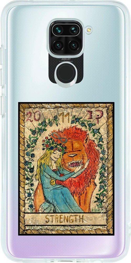 Uyumlu Redmi Note 9 Strenght Desenli Premium Şeffaf Silikon Kılıf
