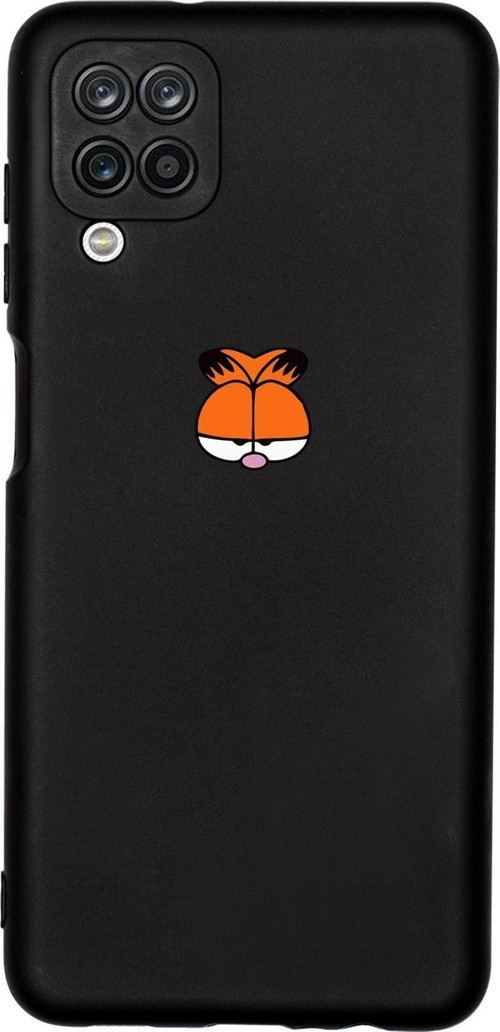 Samsung A12 Garfield Desenli Premium Silikonlu Lansman Telefon Kılıfı