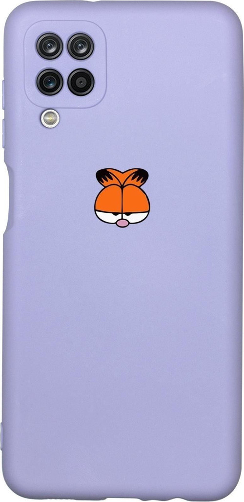 Samsung A12 Garfield Desenli Premium Silikonlu Lansman Telefon Kılıfı