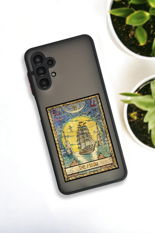 Samsung A13 Uyumlu The Moon Desenli Buzlu Şeffaf Lüx Telefon Kılıfı