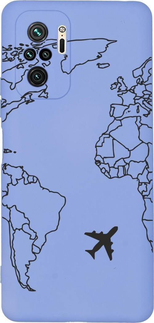 Redmi Note 10S World Map Lines Desenli Premium Silikonlu Telefon Kılıfı