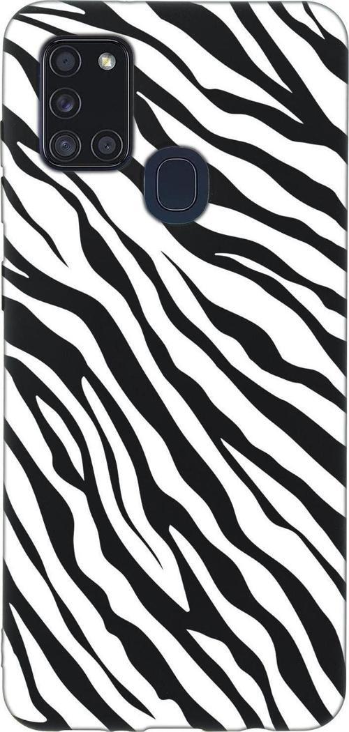 Samsung A21S Zebra Pattern Premium Silikonlu Telefon Kılıfı
