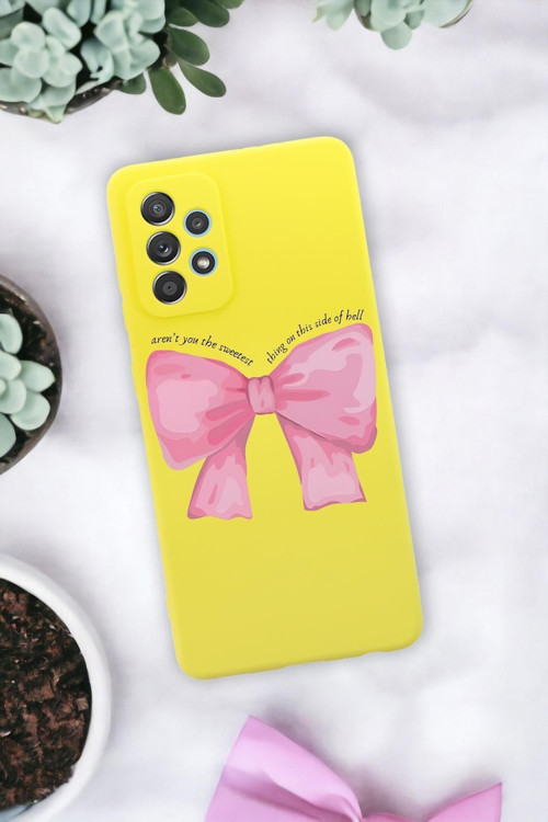 Samsung A13 Uyumlu Pembe Kurdele Premium Silikonlu Telefon Kılıfı