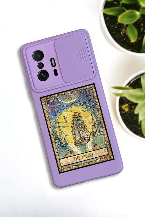 Xiaomi 11T Uyumlu The Moon Desenli Kamera Koruma Slider Kapaklı Silikonlu Telefon Kılıfı