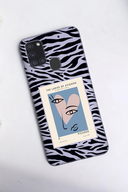 Samsung A21S Uyumlu Picasso Desenli Premium Silikonlu Lansman Telefon Kılıfı